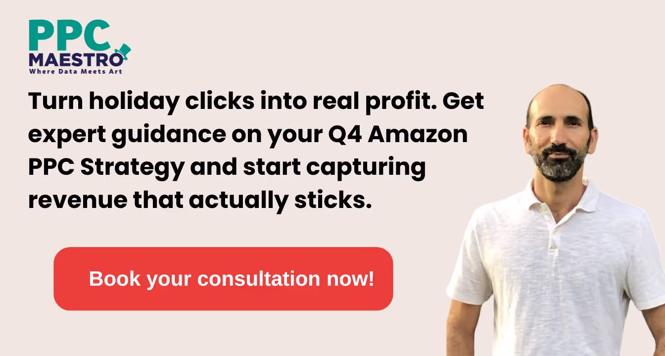 Q4 Amazon PPC Strategy Consultation for Holiday Profit Turn holiday clicks into real profit with expert guidance on your Q4 Amazon PPC Strategy — book your consultation today to boost revenue and cut wasted ad spend.