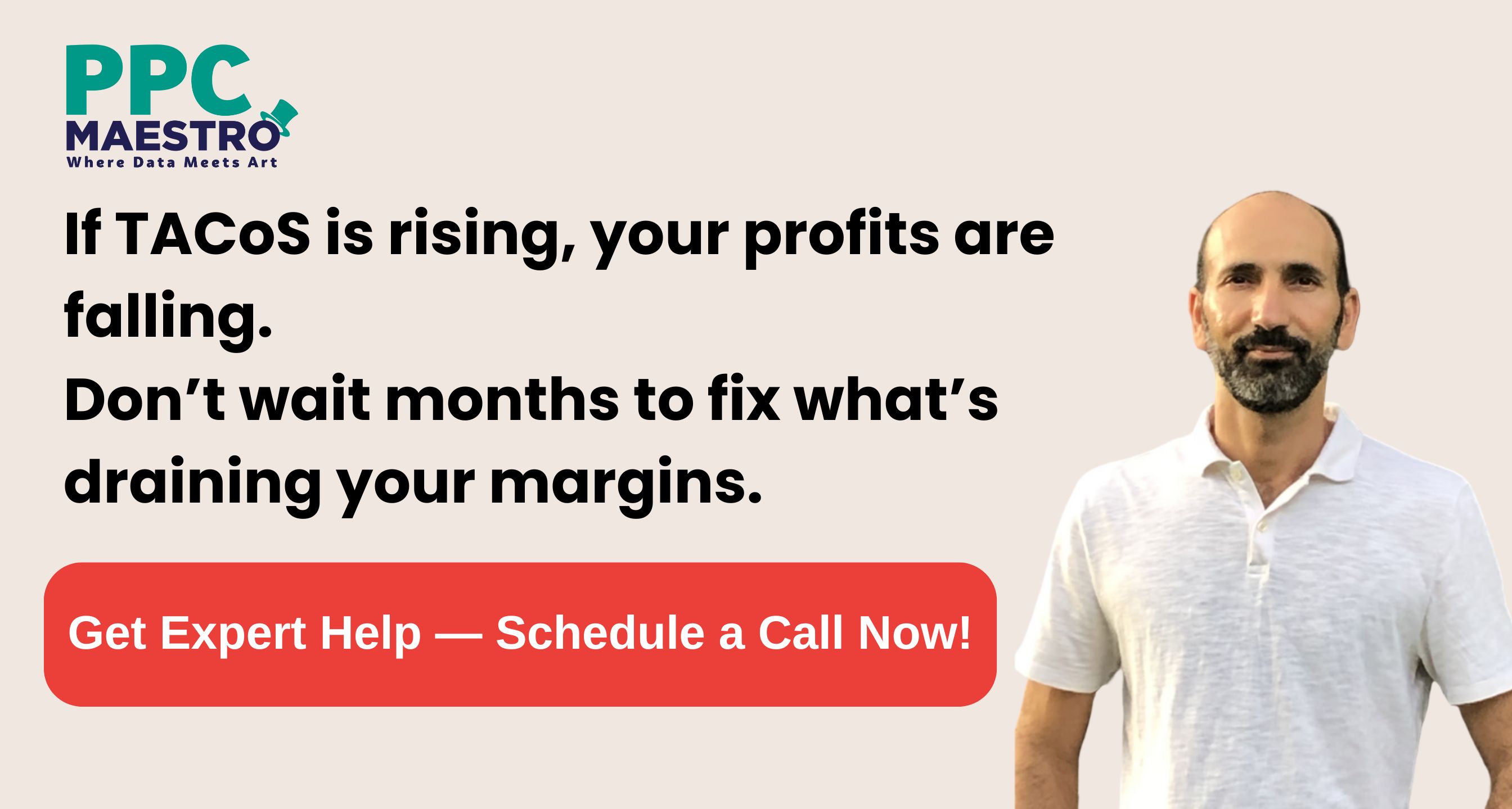 Understanding ACoS vs TACoS helps prevent rising TACoS and falling profits, get expert help and schedule a call now!