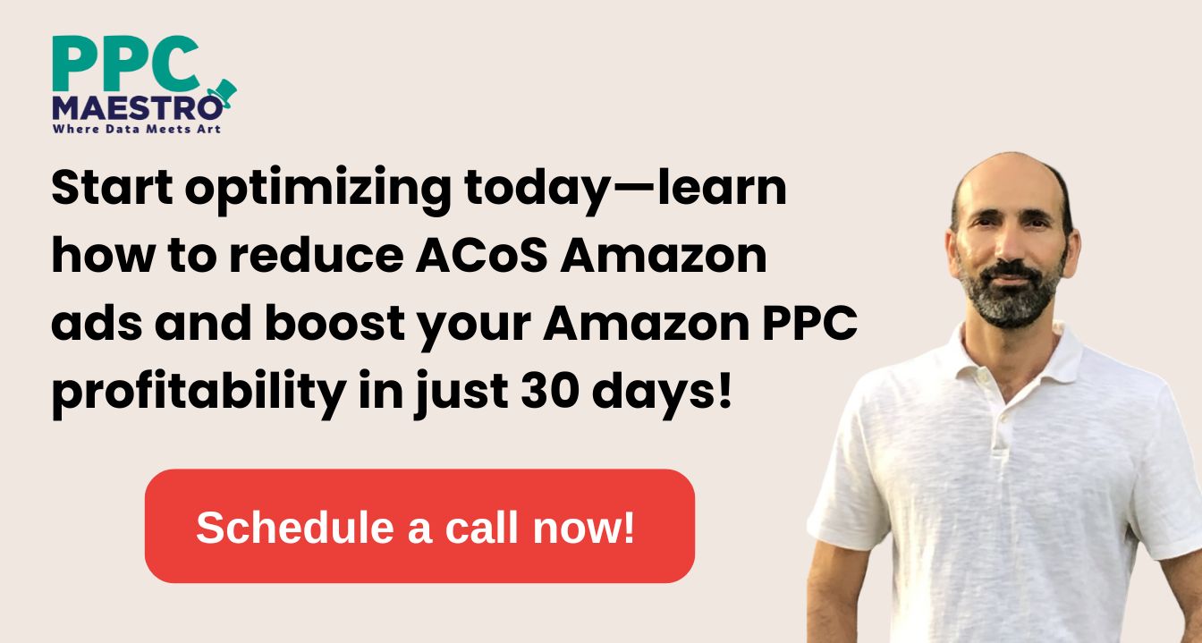 Call-to-action button prompting users to book a call now to learn how to reduce ACoS Amazon ads.