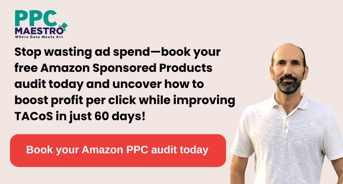 Infographic showing Amazon Sponsored Products management benefits: reduce wasted ad spend, improve TACoS, increase profit per click.