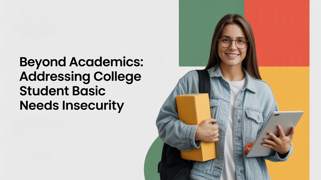 College student experiencing basic needs insecurity, smiling after receiving appropriate support.