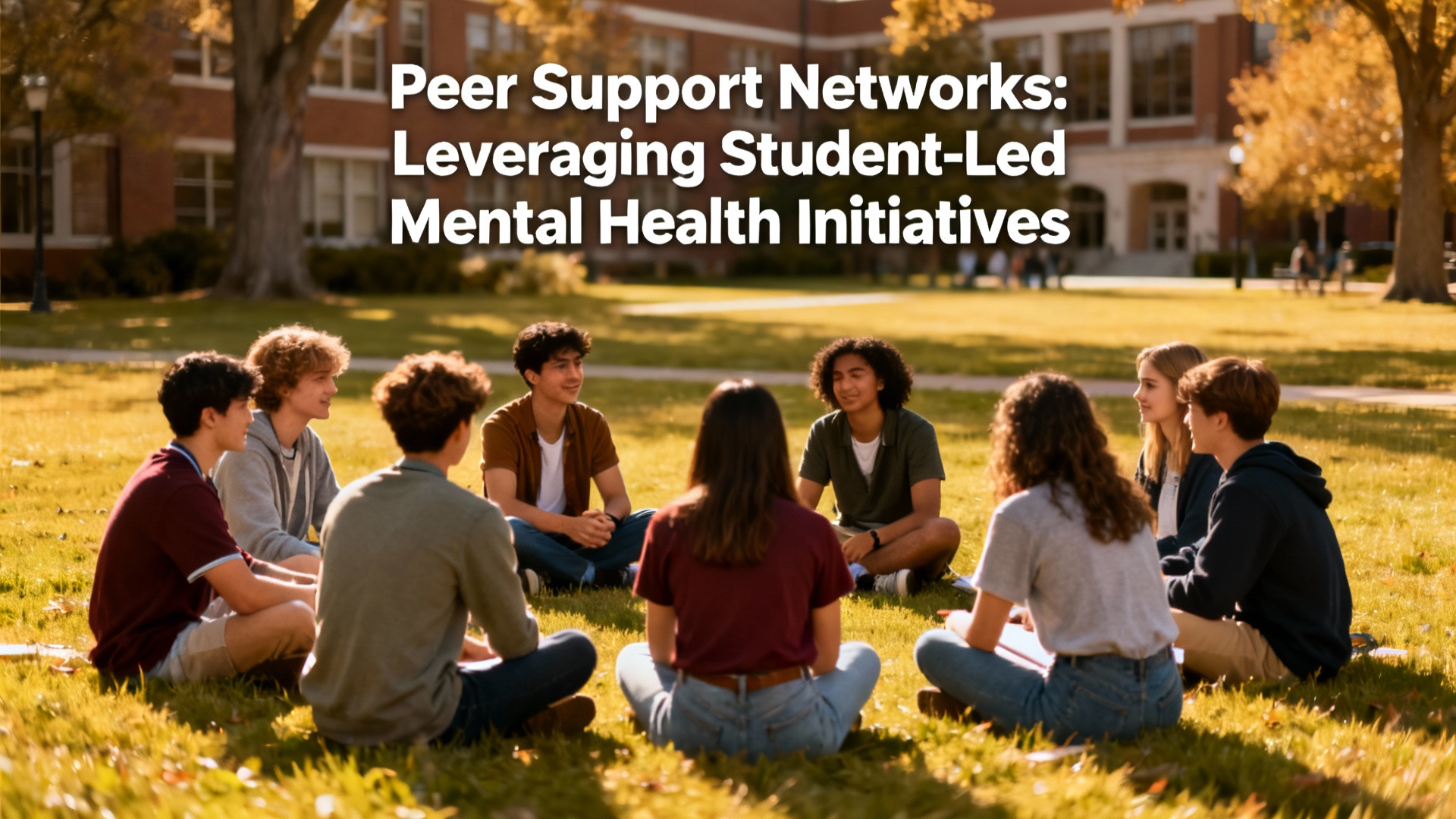 College students participating in a peer support networks discussion for mental health on campus