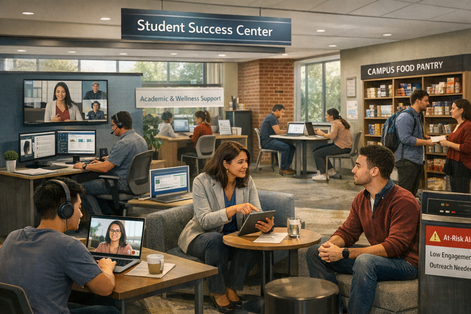 Hybrid Classroom Supporting Flexible Learning Hybrid learning environment demonstrating flexible post-pandemic student support strategies