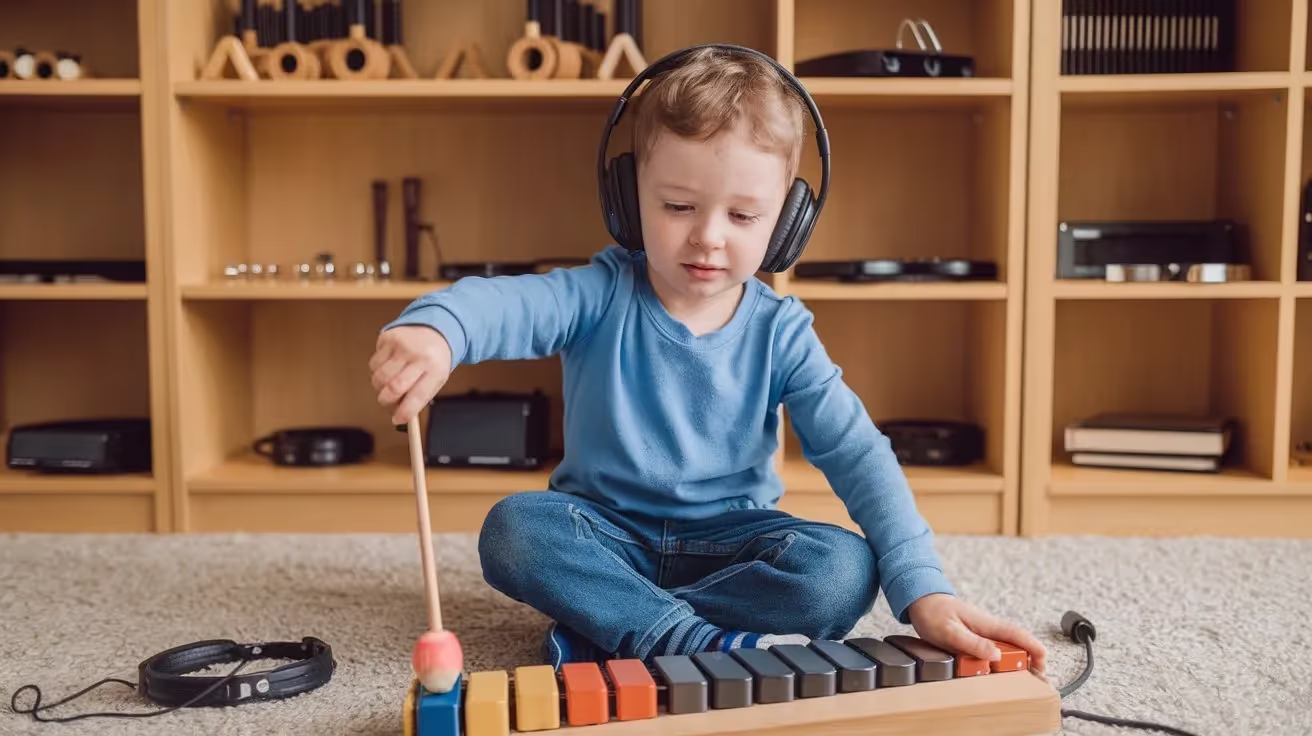Boy playing music