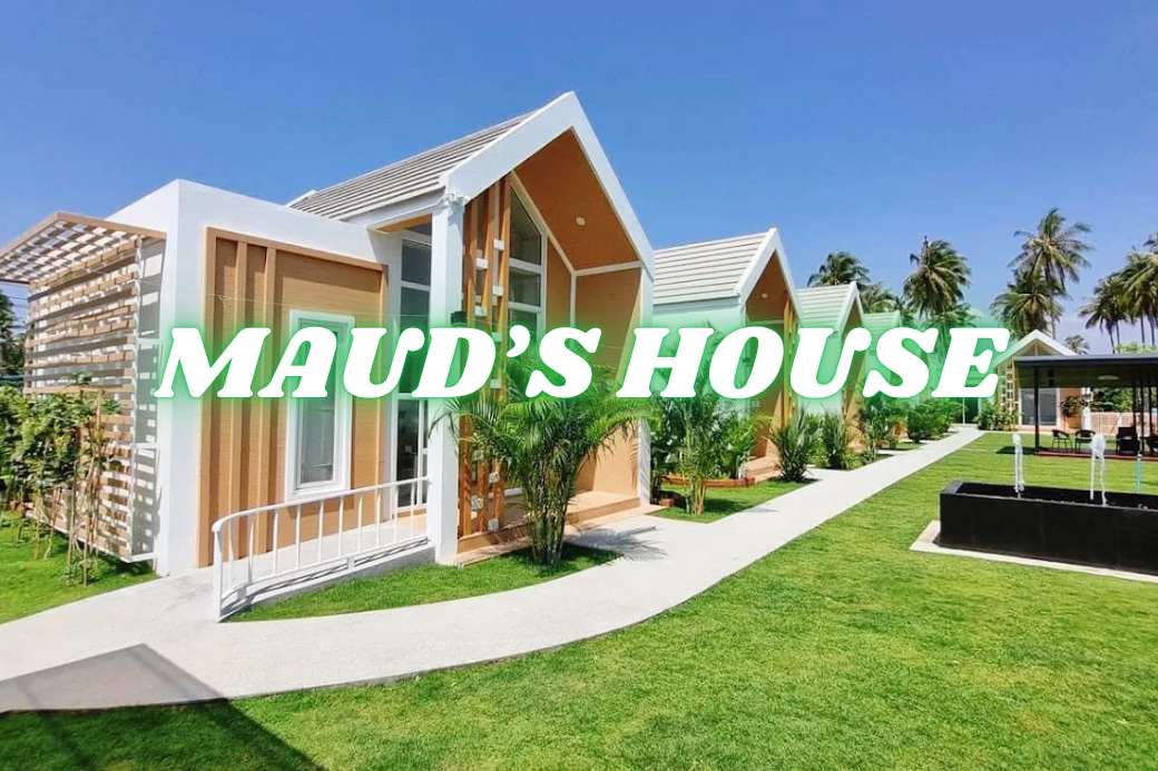 ด้านหน้าอาคาร หรือทางเข้ารีสอร์ท Maud's House ที่แสดงถึงดีไซน์ที่อบอุ่น
