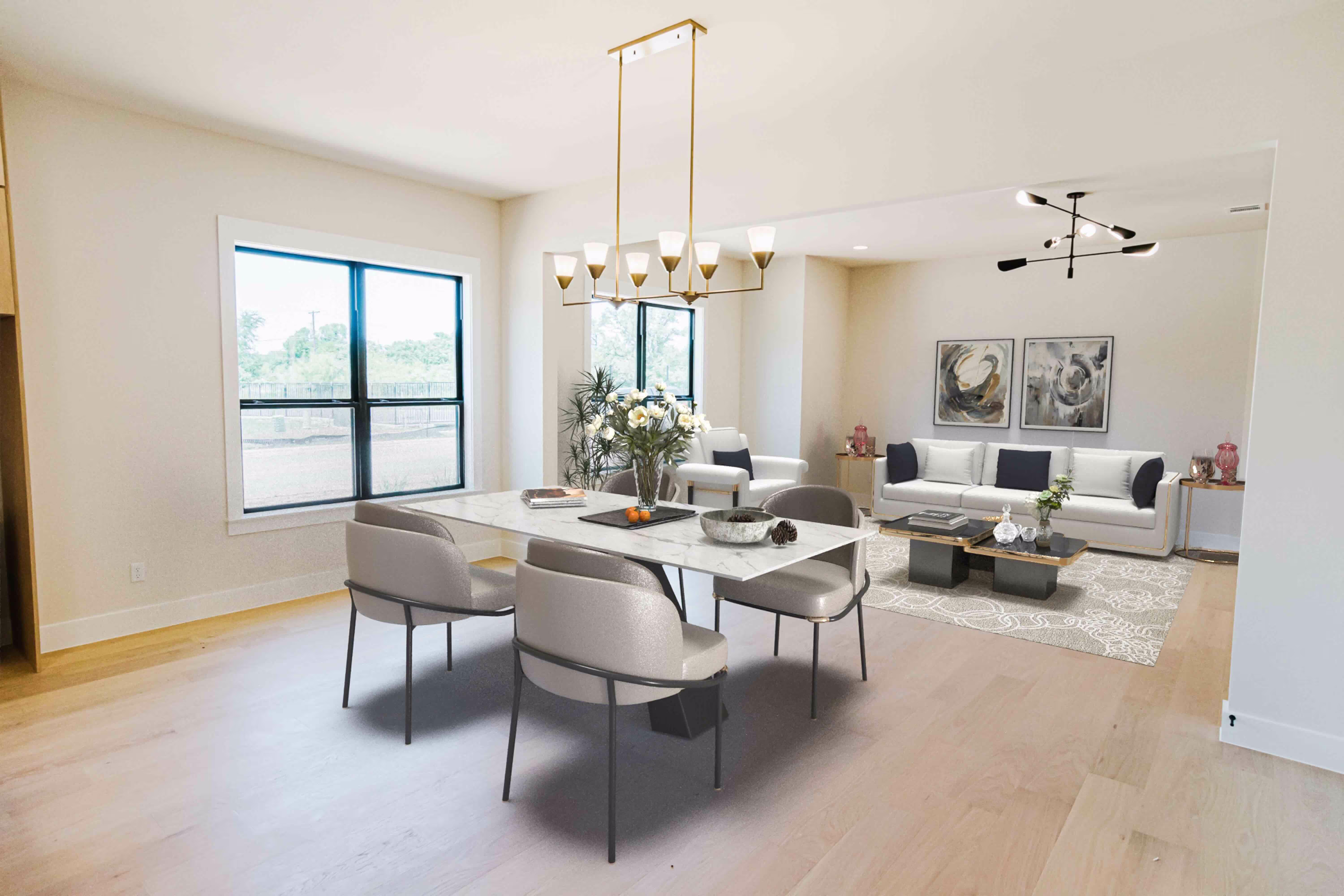 A beautifully designed luxury villa interior with plush furnishings, natural light, and a serene atmosphere, showcasing exquisite craftsmanship.