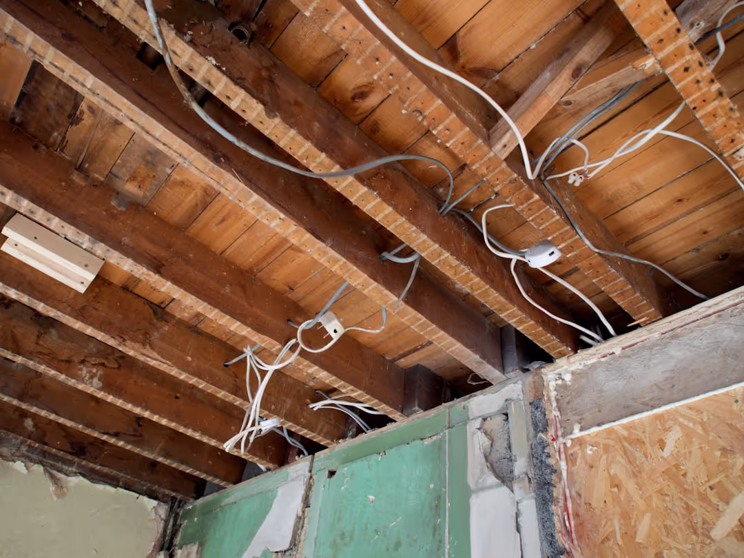 Hazardous old electrical wiring needing repair