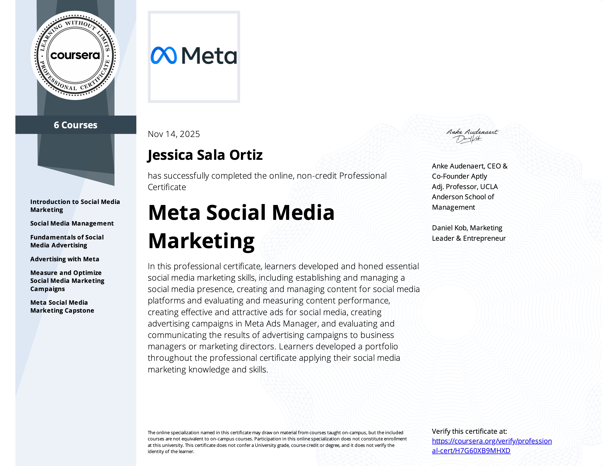 Meta Social Media Professional Certificate Logo