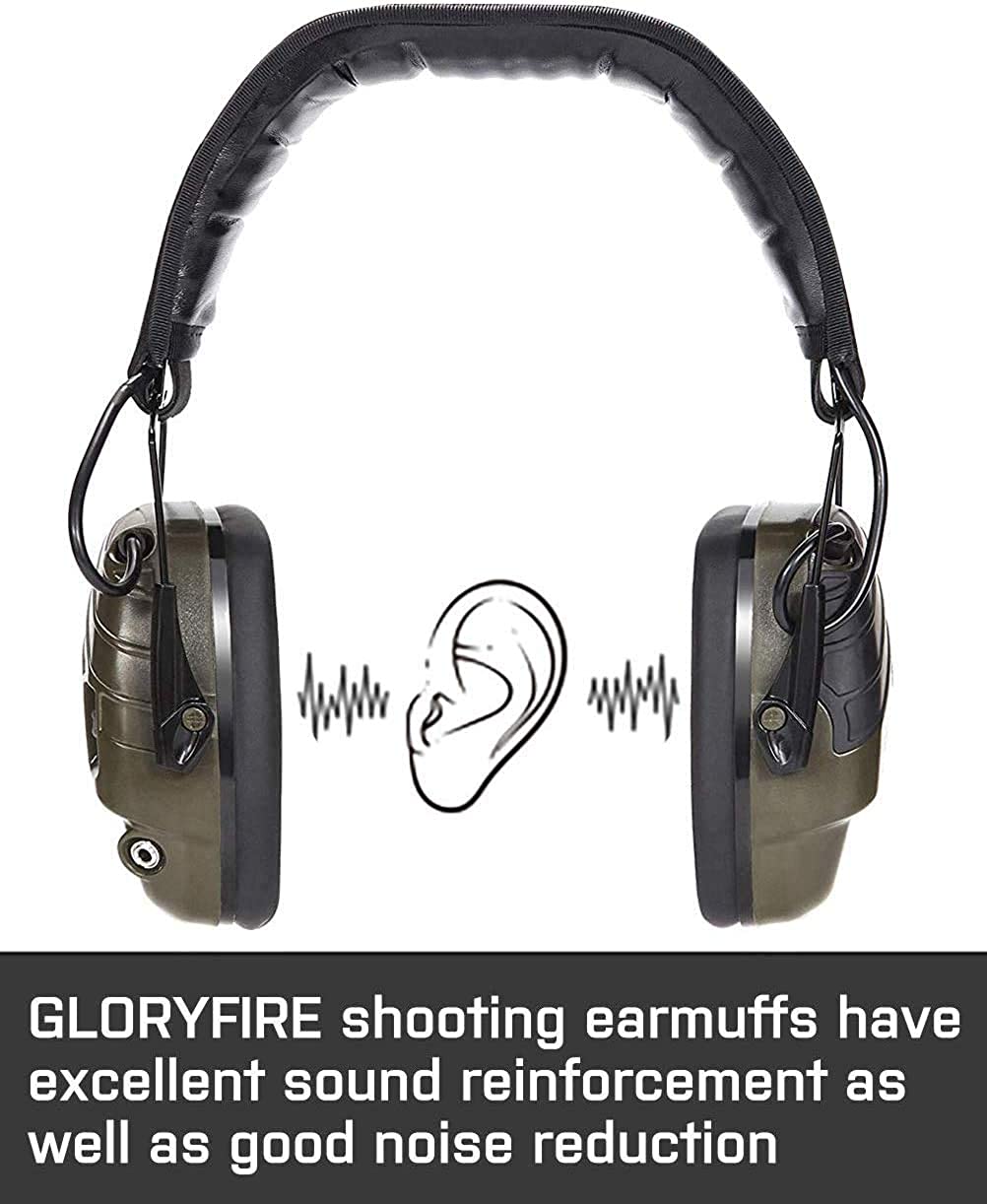 GLORYFIRE Electronic Hearing Protection Earmuffs, side view