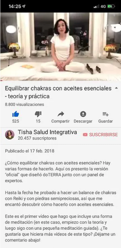 Al tocar el triangulito, se abre la descripción