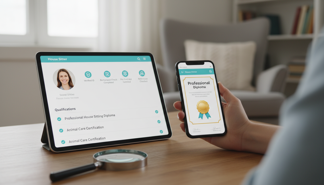  How do I verify certifications or qualifications of house sitters on digital platforms?