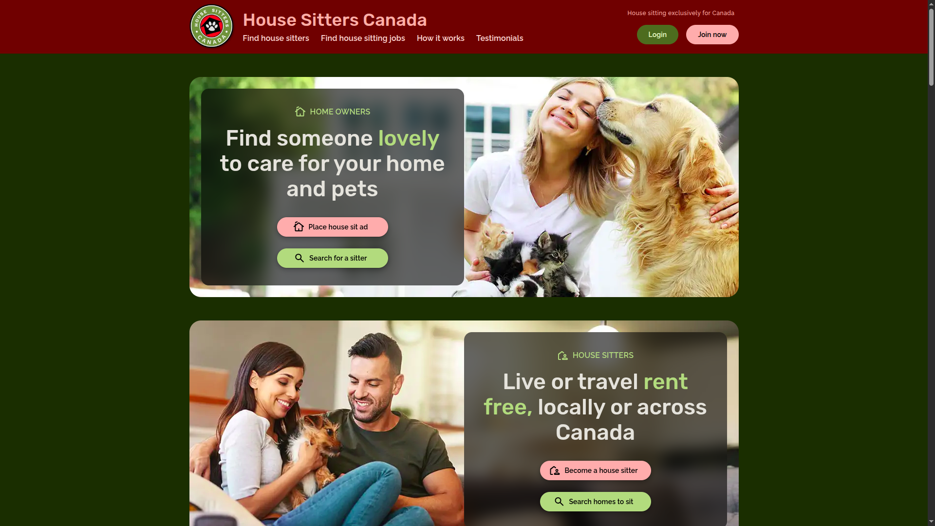 House sitters Canada