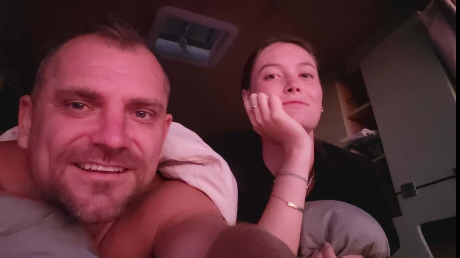 Konrad and Caro in their Campervan in Australia Konrad and Caro in their Campervan in Australia