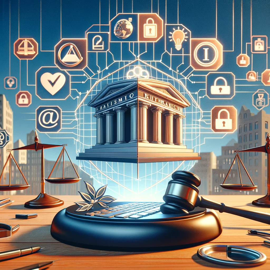 A conceptual image featuring a blog name magnified, highlighting the importance of uniqueness and legal recognition in the digital realm.