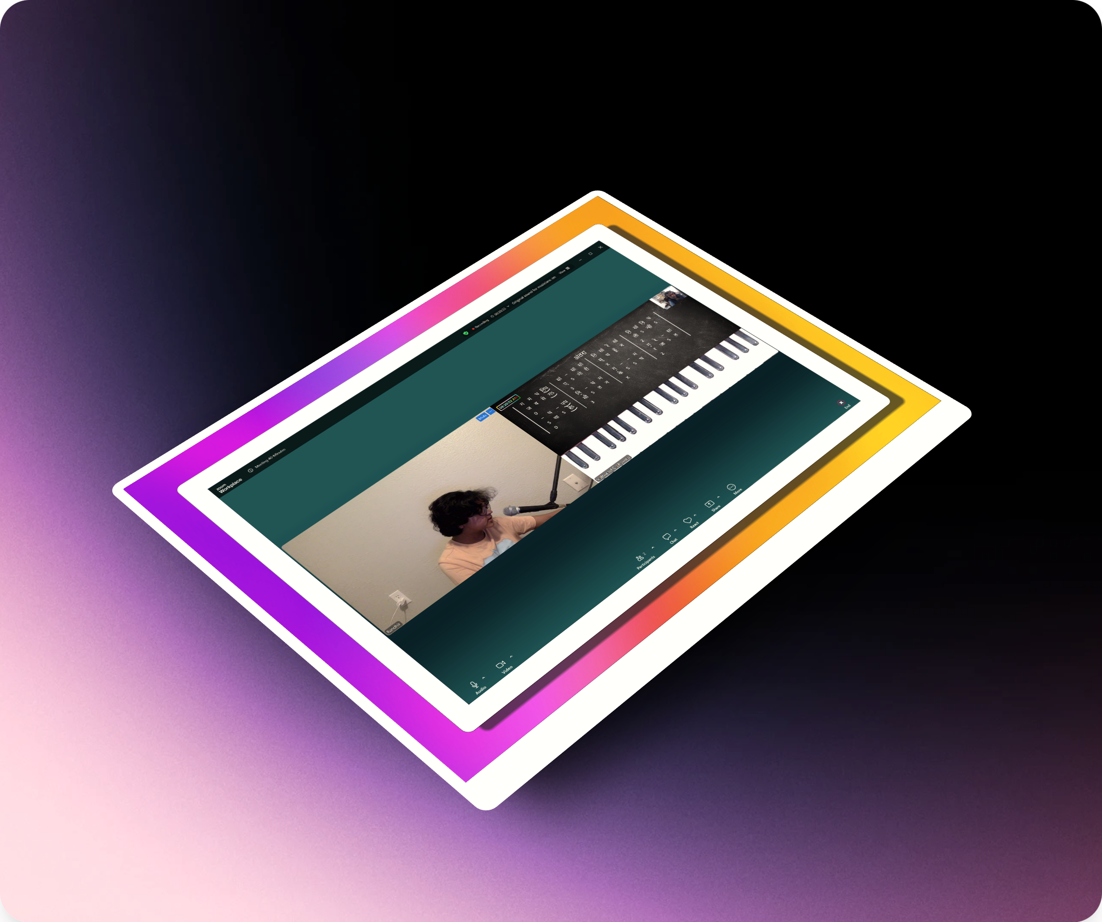 A young student with intense focus, practicing on a piano, lost in the melody.