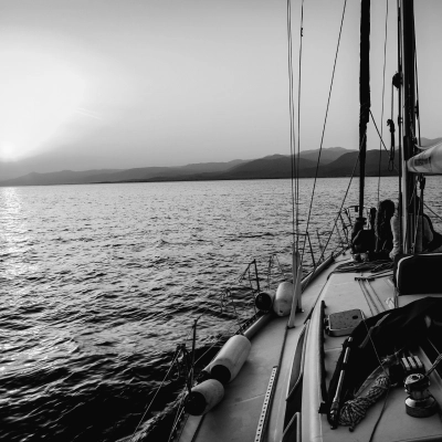 Boat sailing in ocean