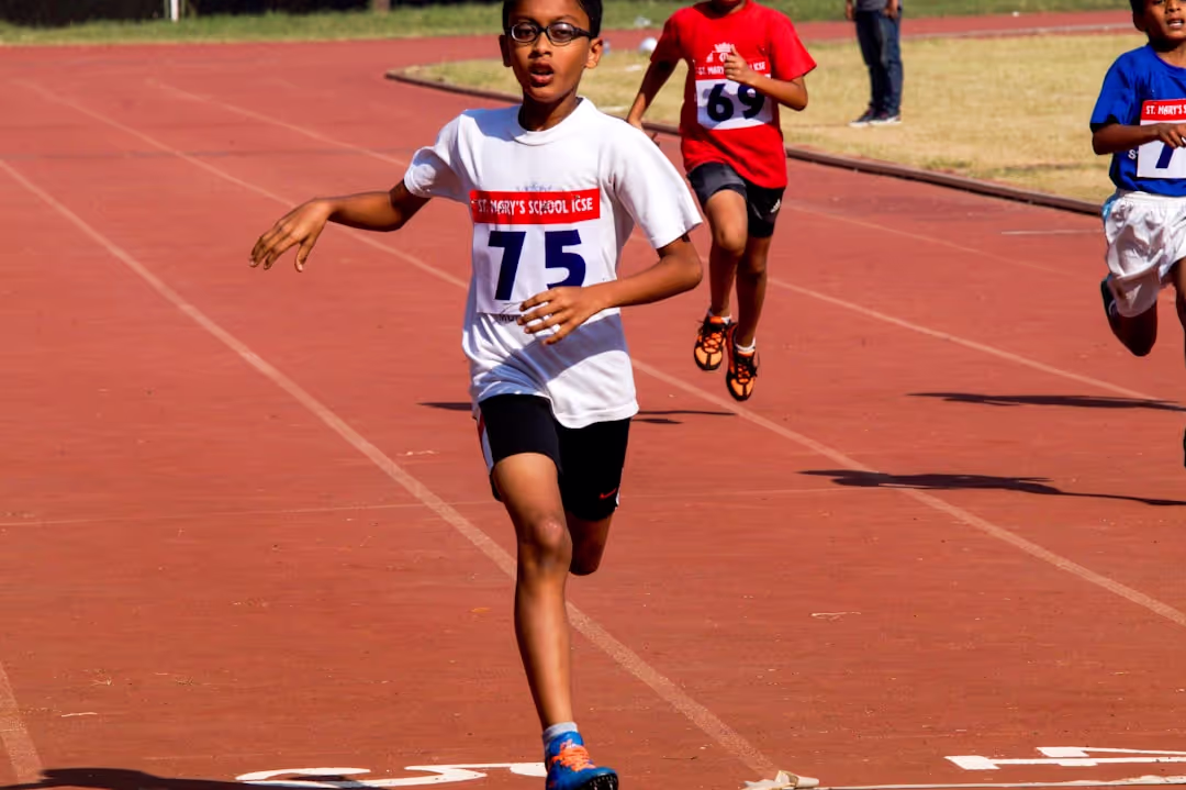 Athlete sprinting on a track