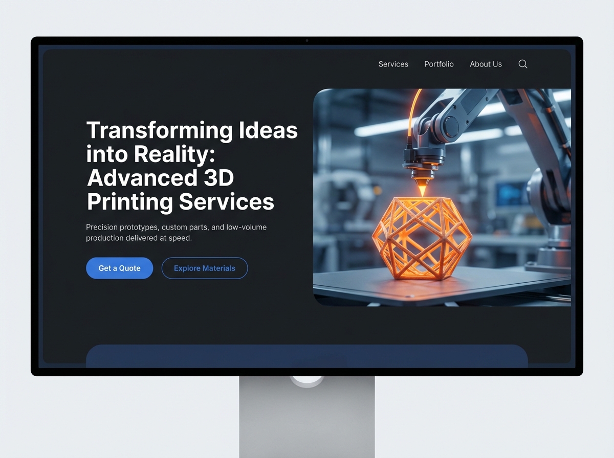 Build Your Premier 3D Printing Service Website website preview