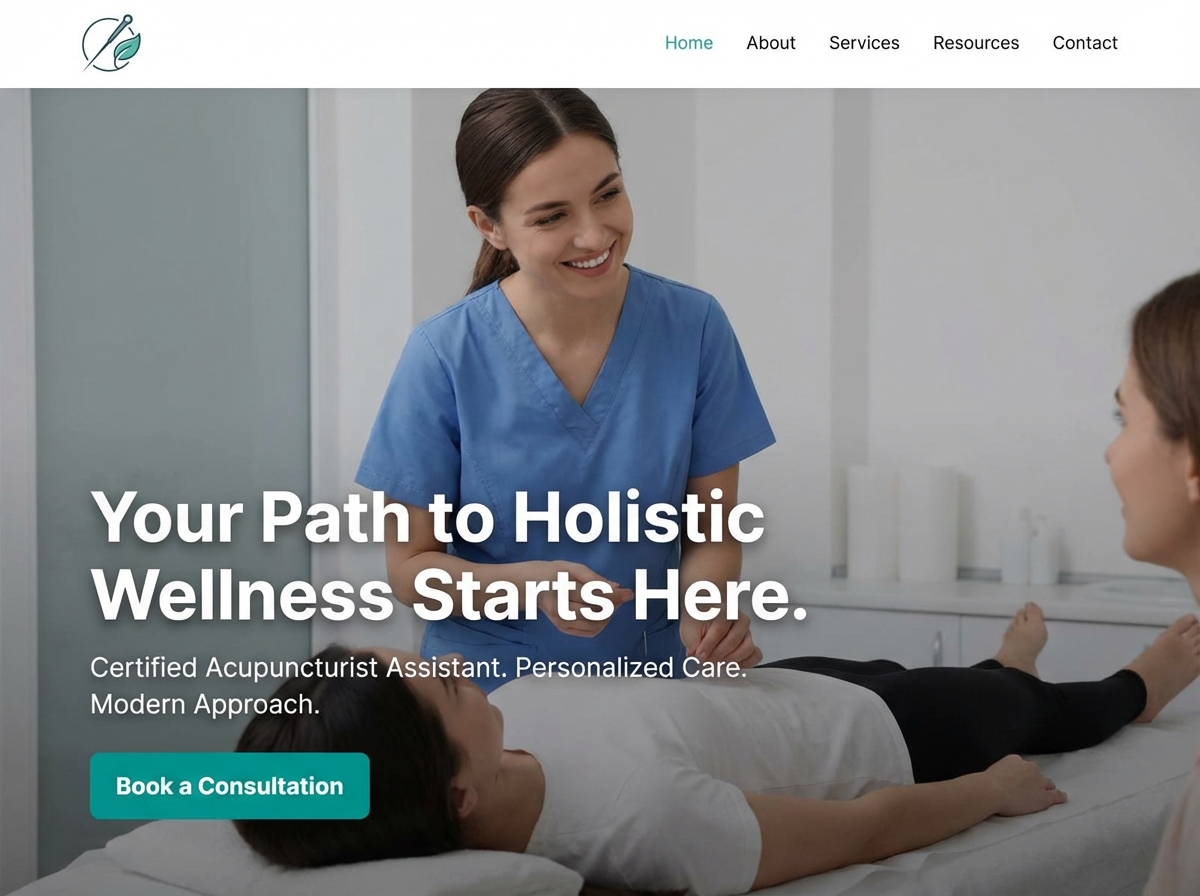 Build a Professional Website for Your Acupuncturist Assistant Practice website preview