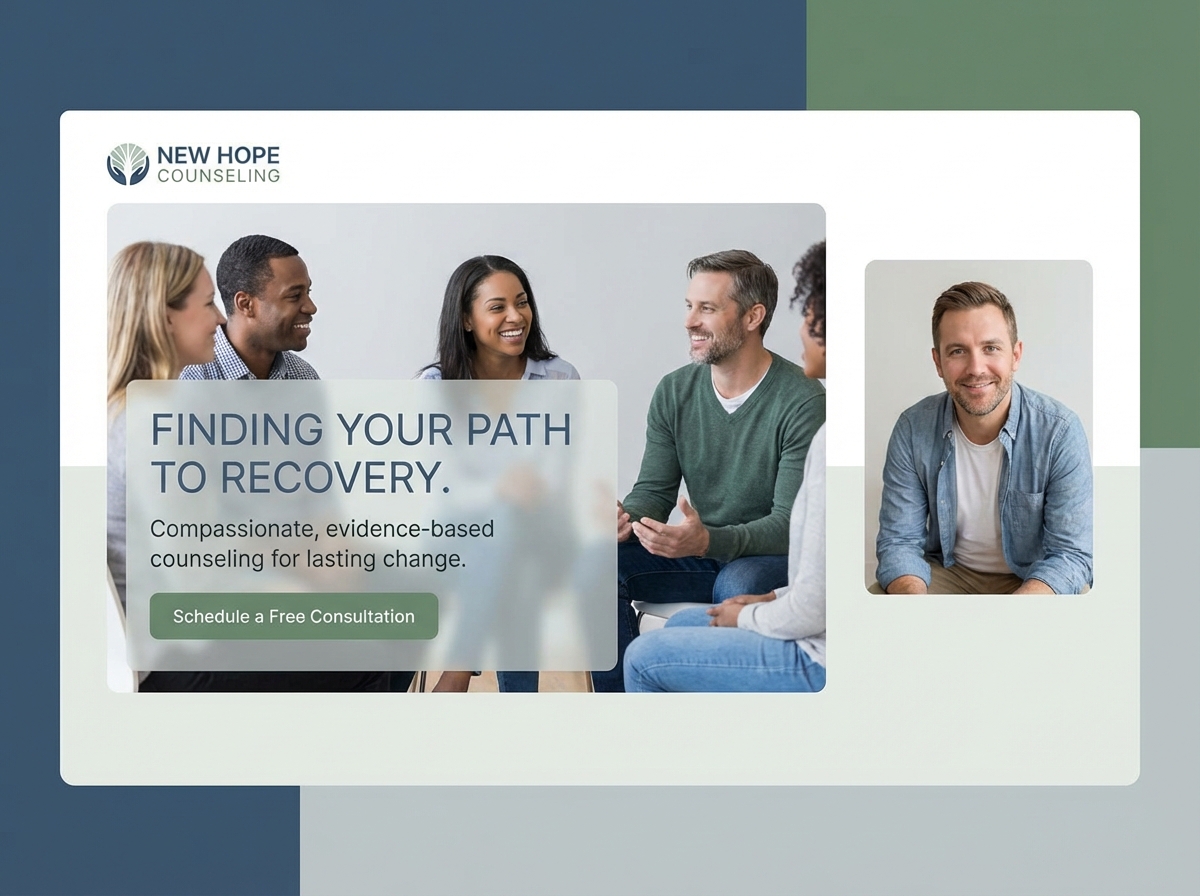 Build Your Professional Addictions Counselor Website Today website preview