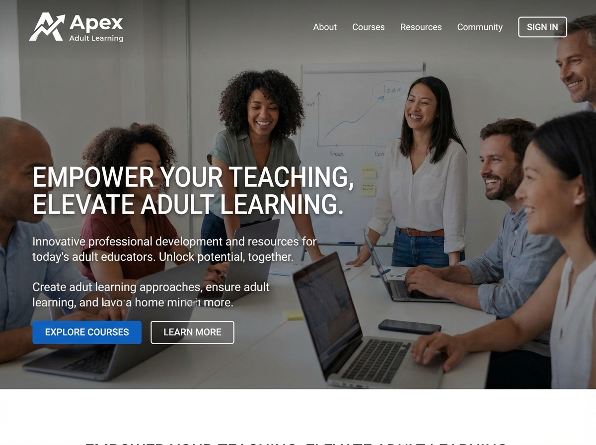 Build Your Professional Adult Educator Website Today website preview