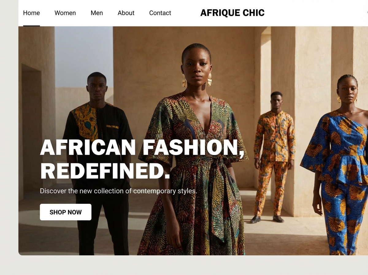 Showcase Your Vision with the Best African Fashion Website Builder website preview