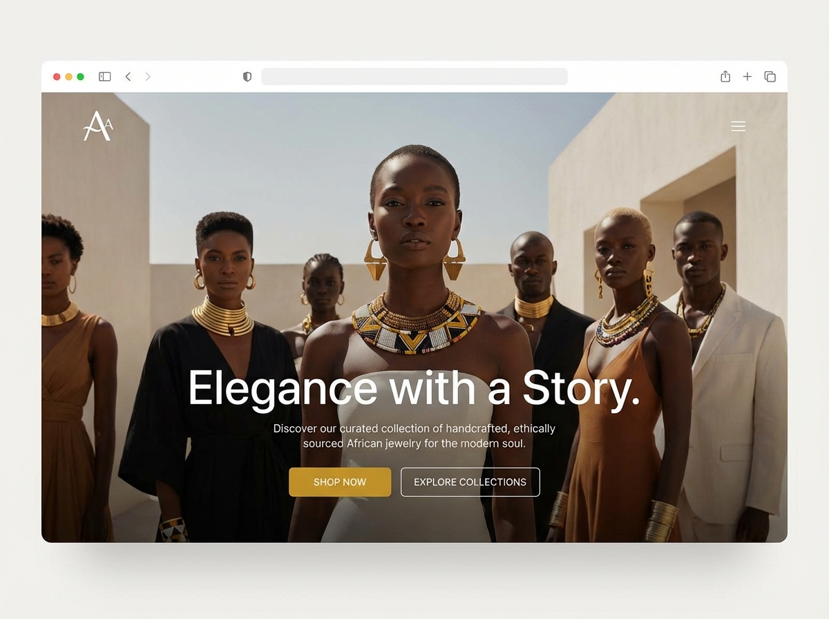 Showcase Your Authentic African Jewelry with Ease website preview