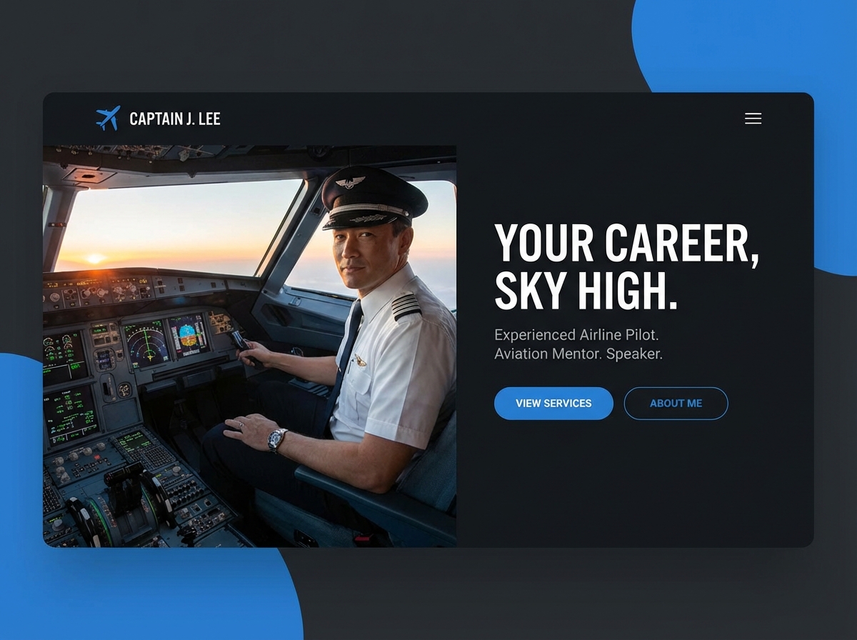 Build Your Professional Pilot Portfolio with Grigora website preview