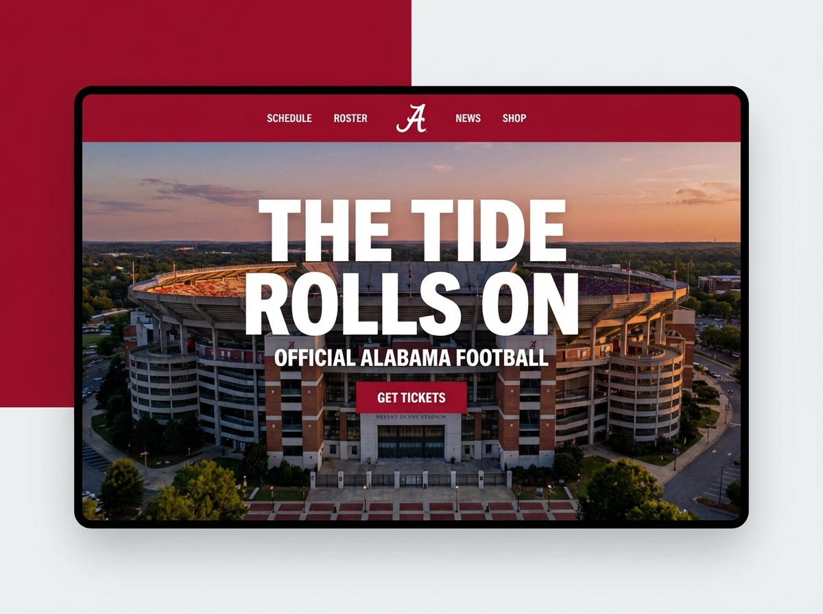 Build Your Ultimate Alabama Football Fan Website with Grigora website preview