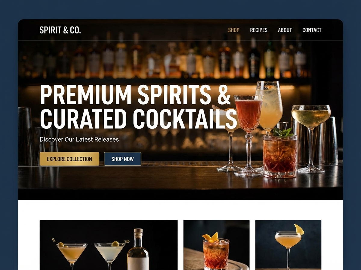 Craft Your Online Presence with an Alcohol Website Builder website preview