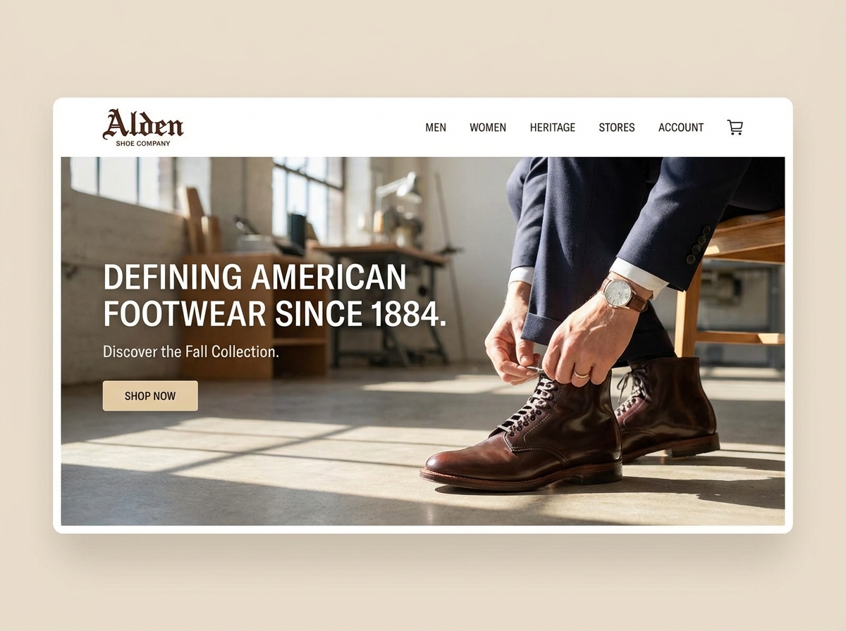 Build Your Premier Online Store for Alden Shoes website preview