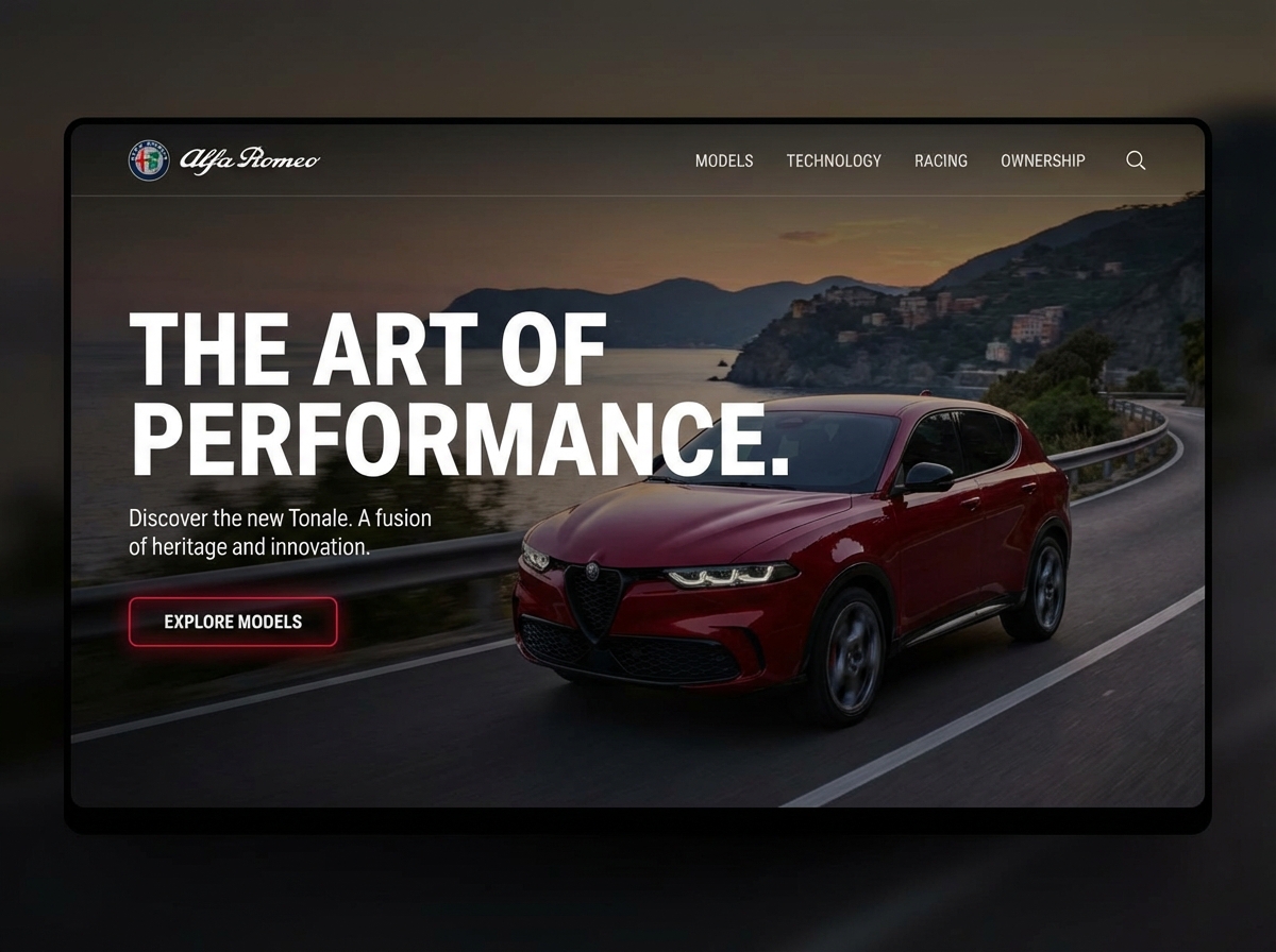 Build Your Dream Alfa Romeo Showcase Today website preview
