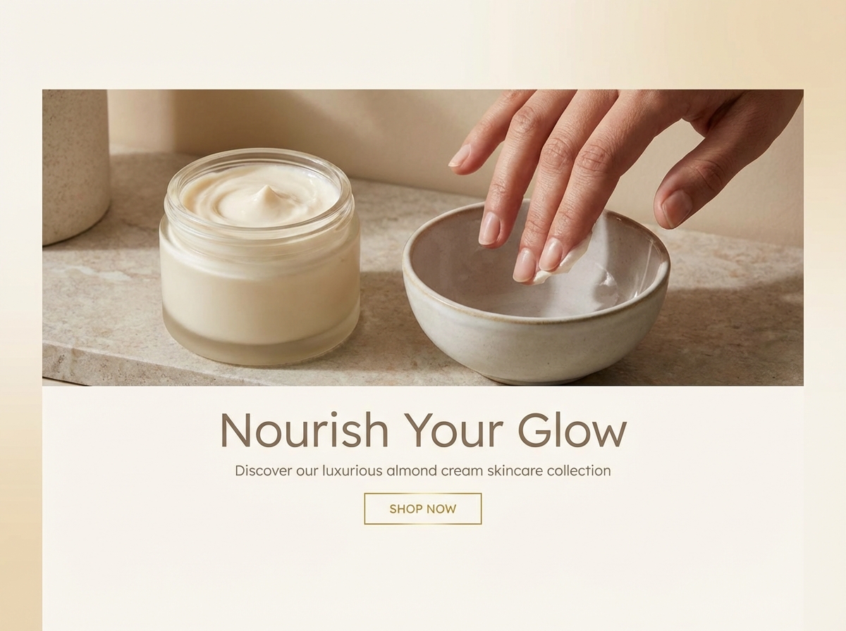 Uncover the Warmth with Grigora's Almond Cream Color Palette website preview