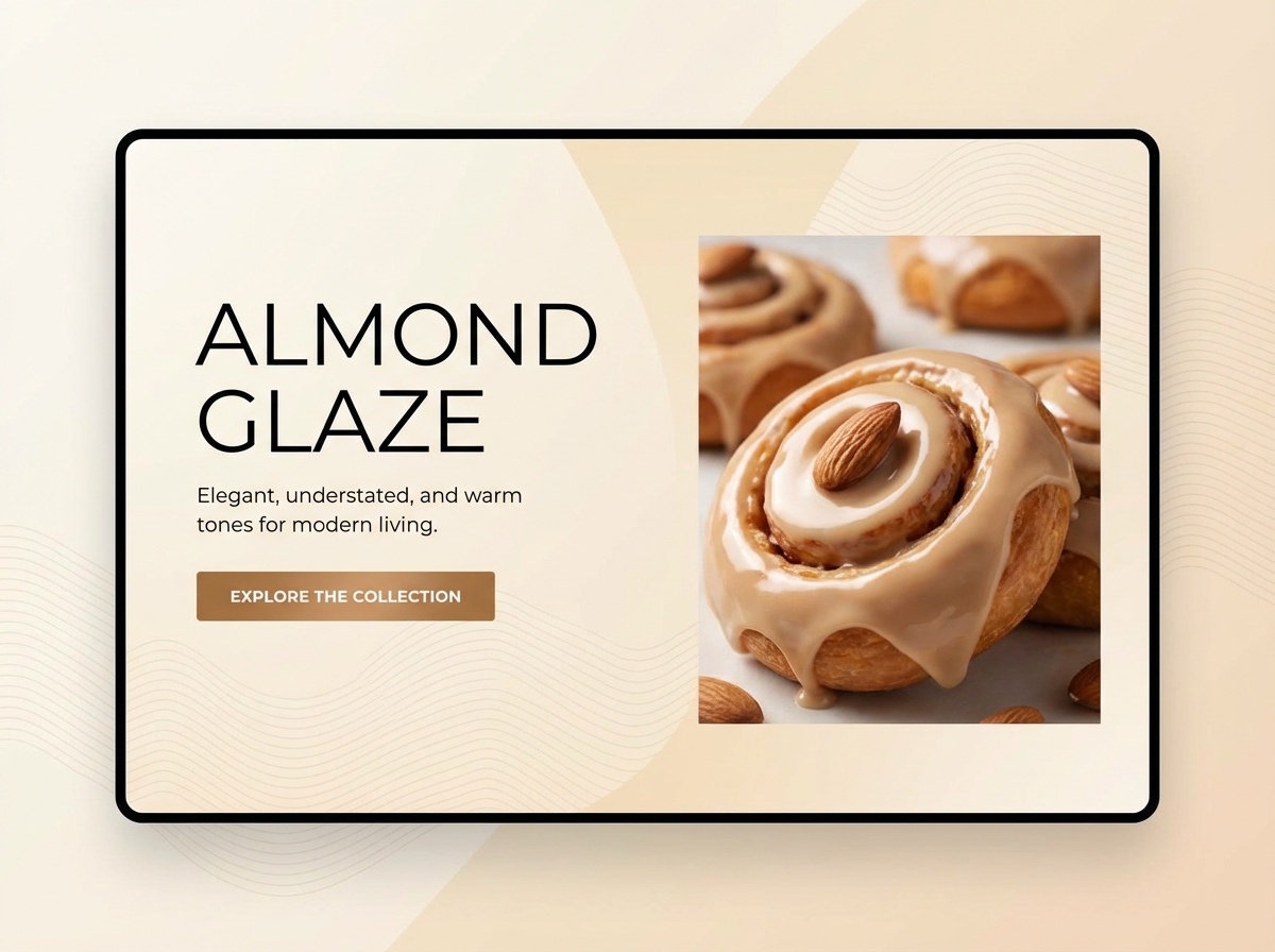 Craft Stunning Sites with the Perfect Almond Glaze Color website preview
