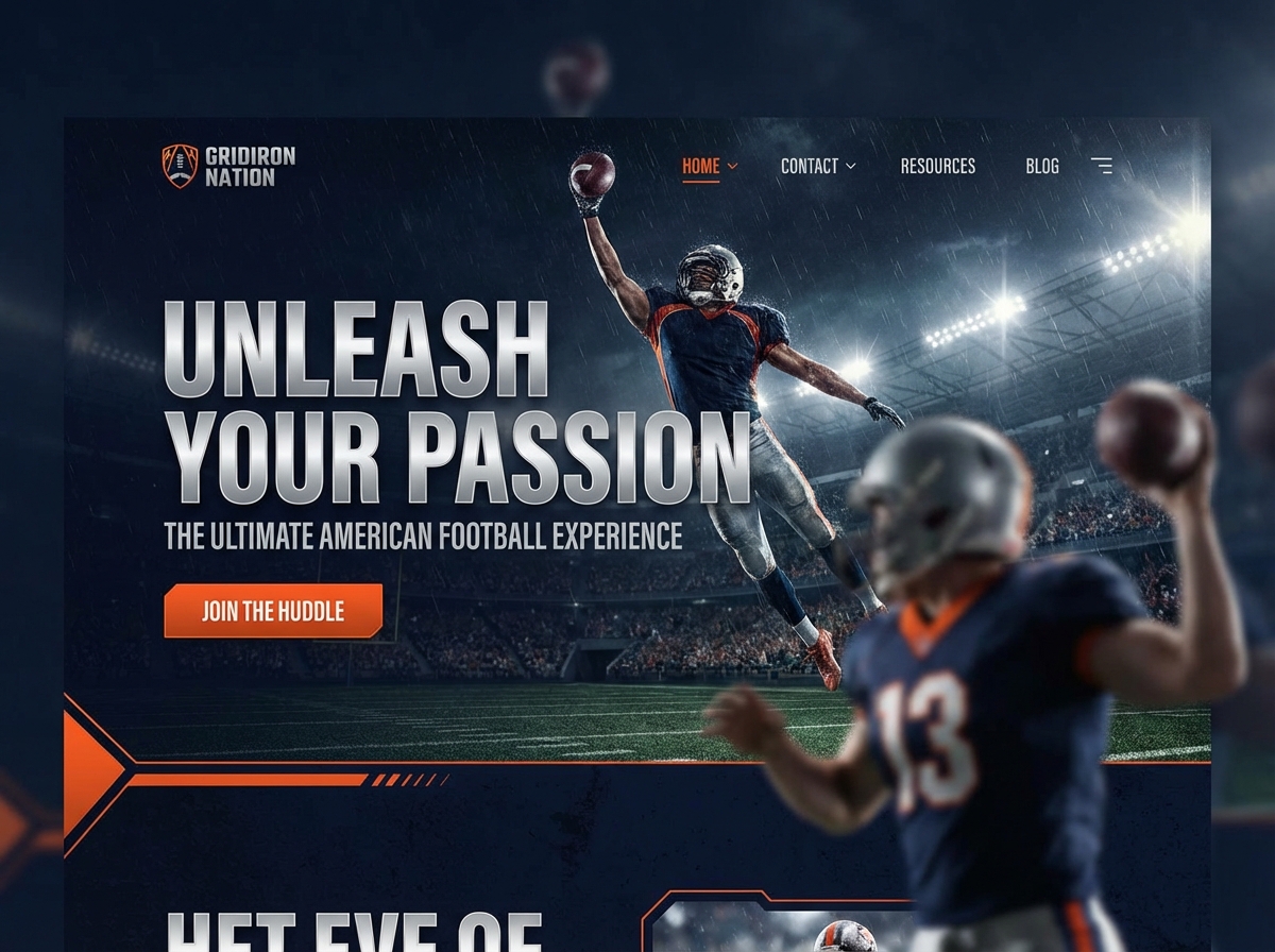 Build a Championship American Football Website in Minutes website preview
