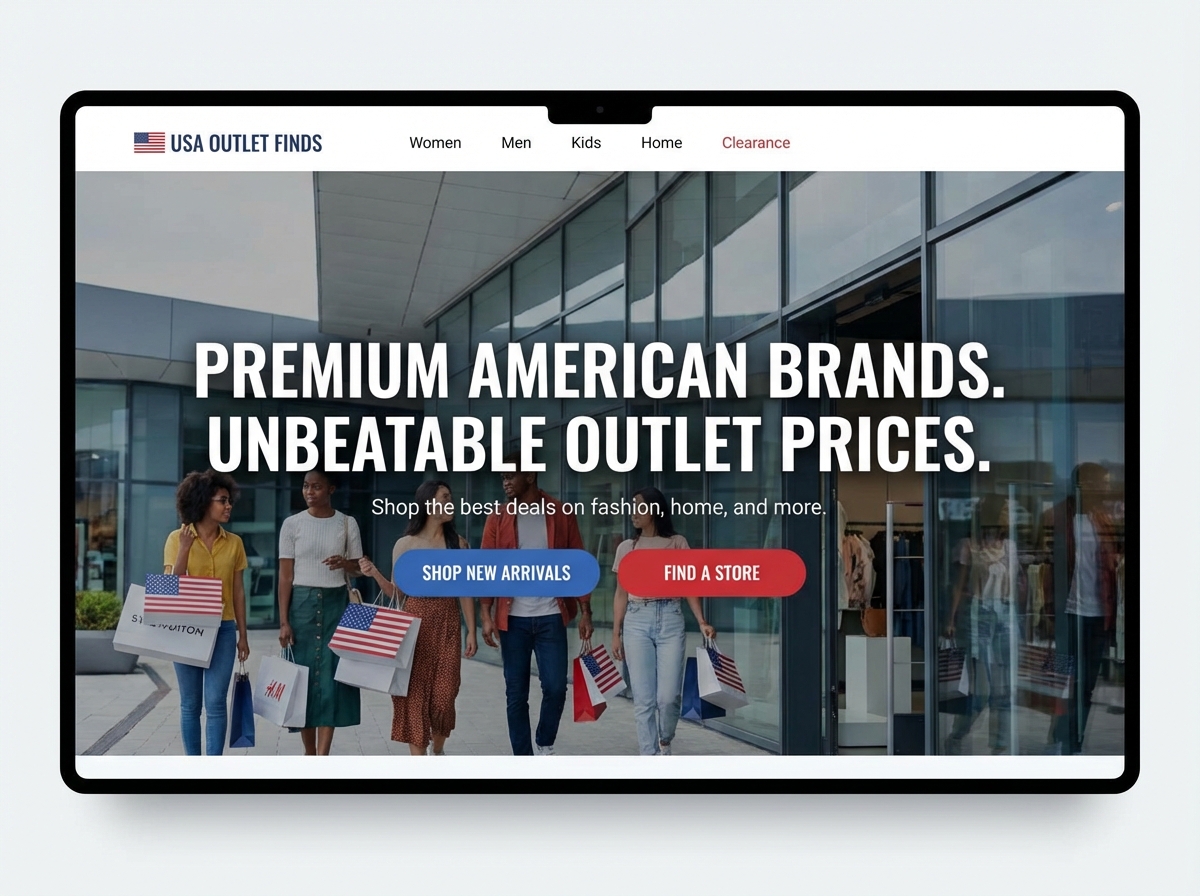 Build Your American Outlet Online Store Today website preview