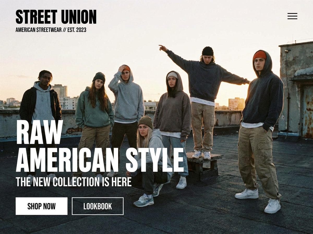 Build Your Iconic American Streetwear Website website preview