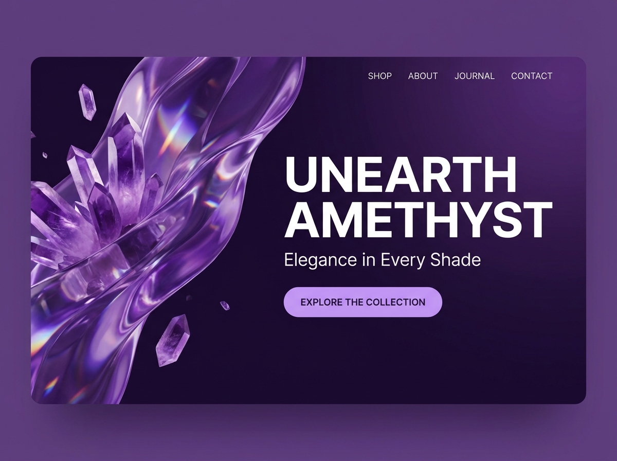 Showcase the Allure of the Amethyst Color website preview