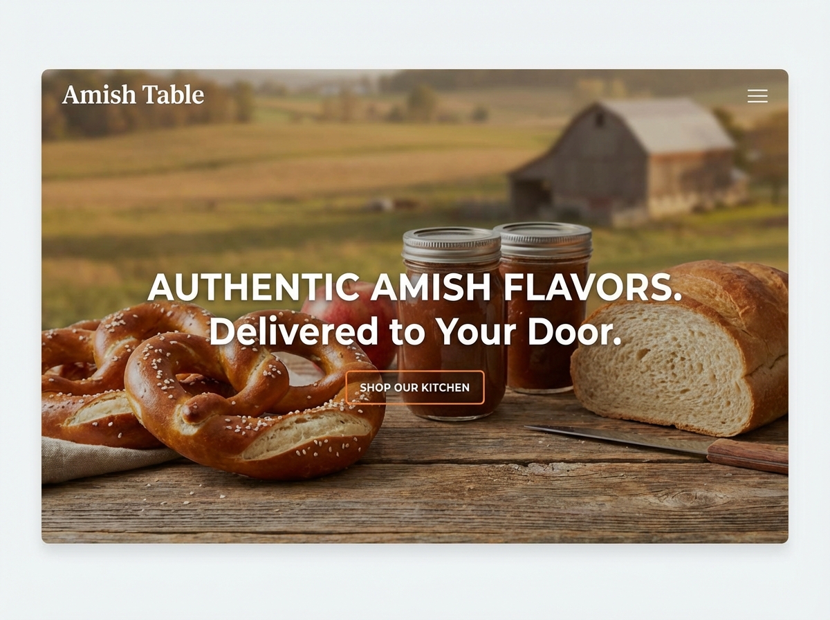 Build Your Authentic Amish Food Website website preview