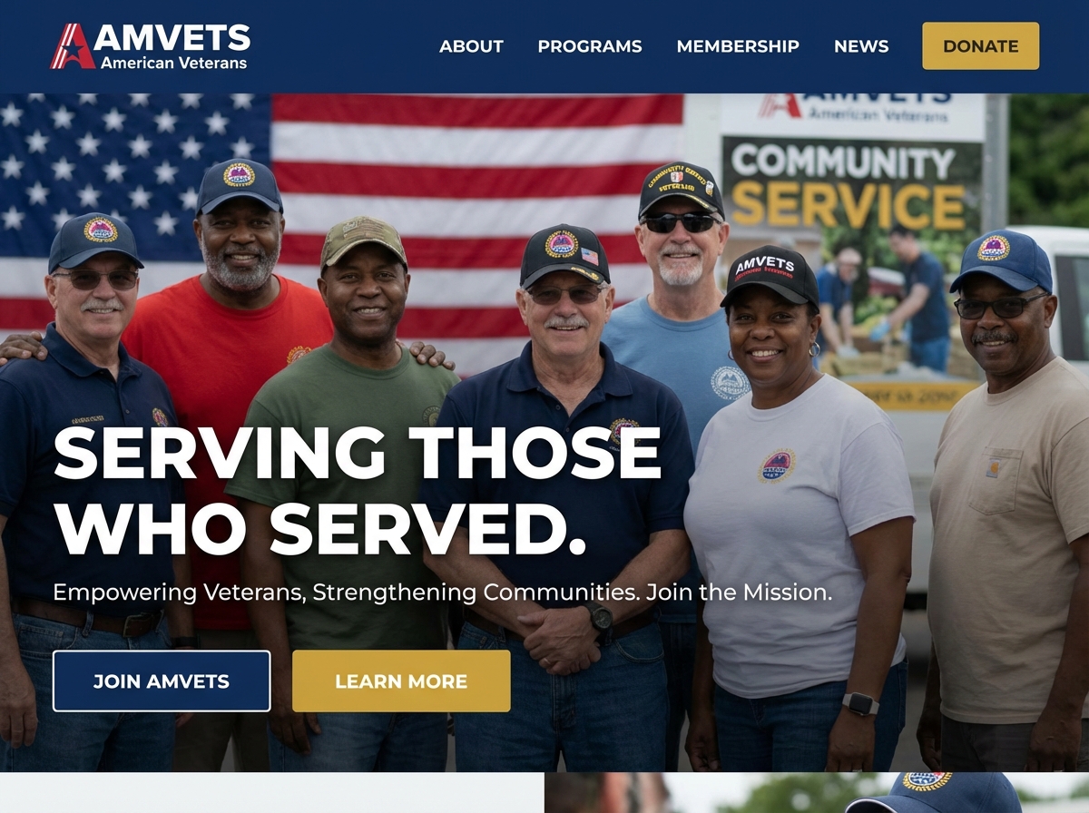Build Your AMVETS Post Website Effortlessly website preview