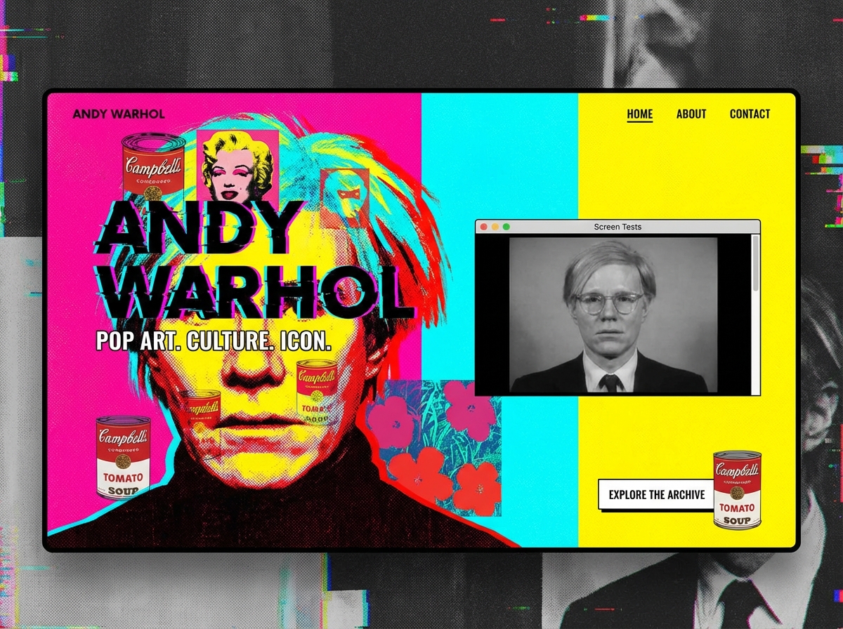 Build a Dazzling Portfolio Like Andy Warhol with Grigora website preview