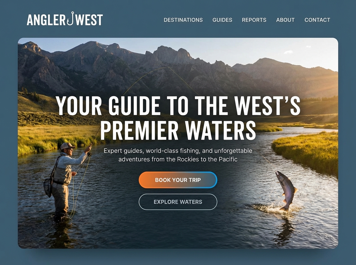 Launch Your Dream Angler West Website Today website preview