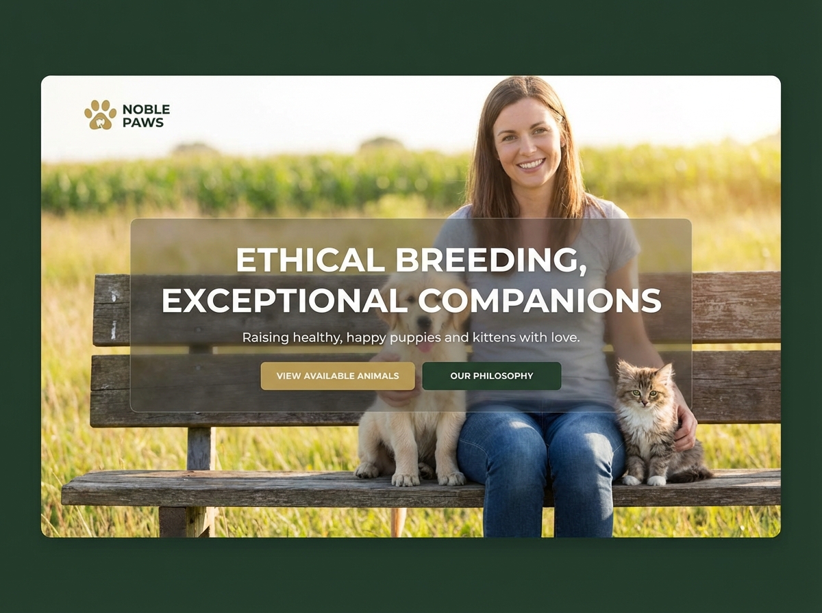 Build Your Professional Animal Breeder Website Today website preview