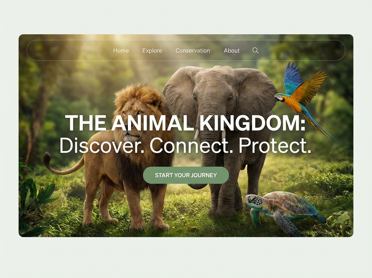 Build a Captivating Online Animal Kingdom Presence website preview
