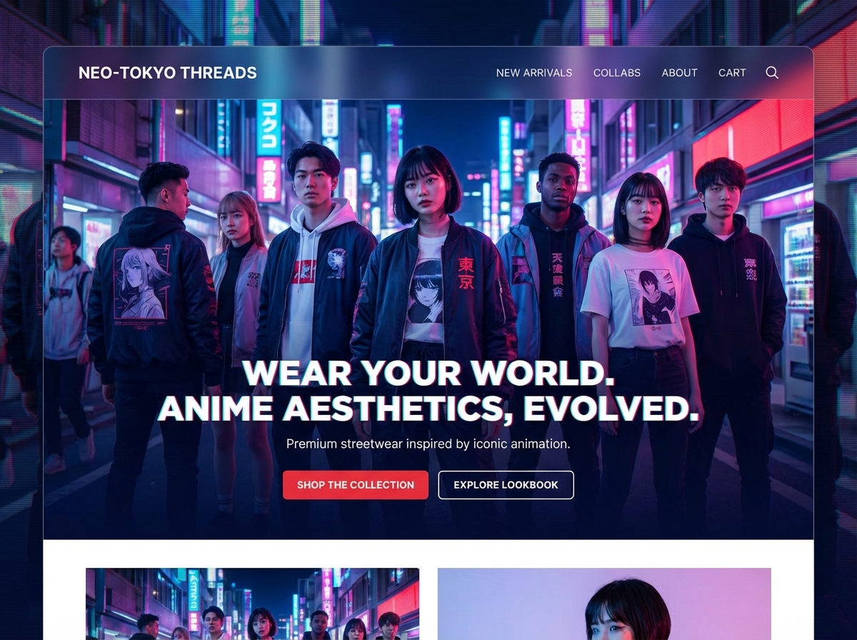 Launch Your Anime Clothing Brand website preview
