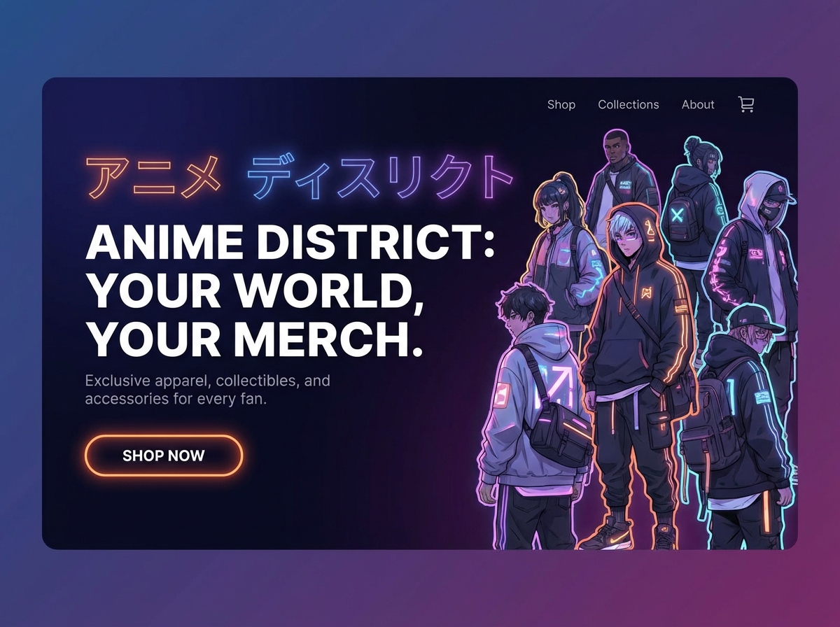 Build Your Dream Anime Merch Website website preview