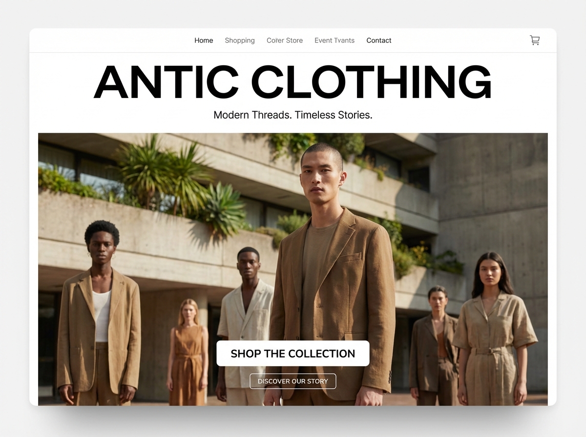 Build Your Unique Antiques Clothing Website website preview