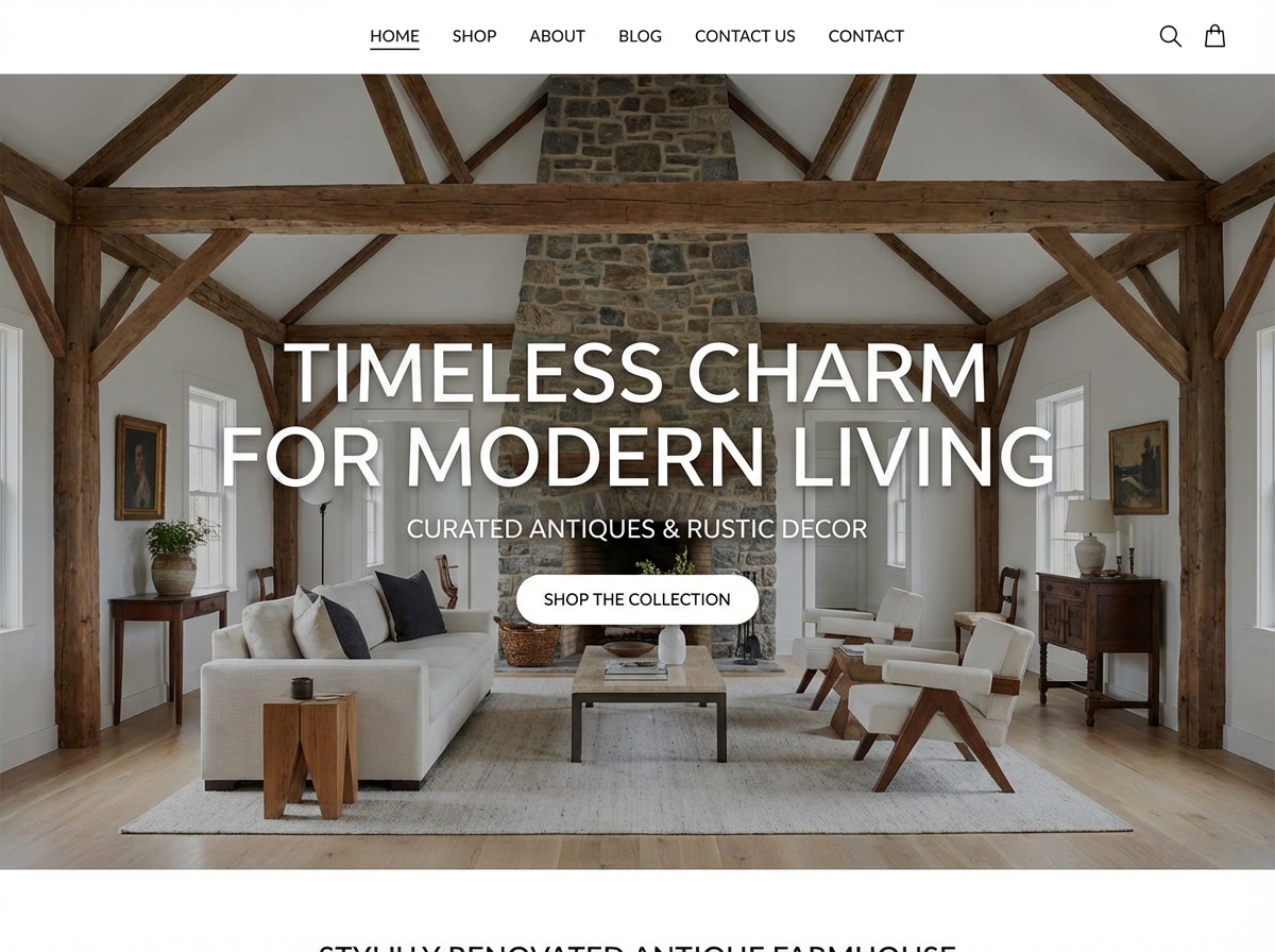 Build Your Dream Antique Farmhouse Website Today website preview