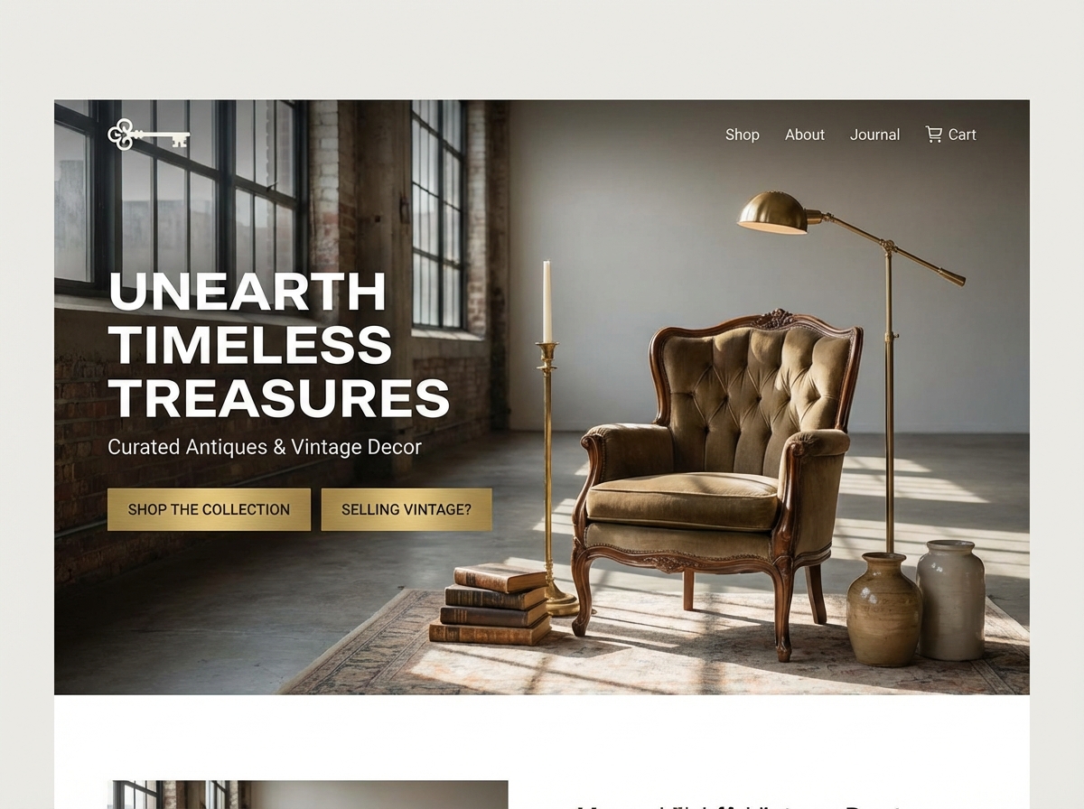 Build Your Vintage Vision with an Antique Thrift Store Website Builder website preview