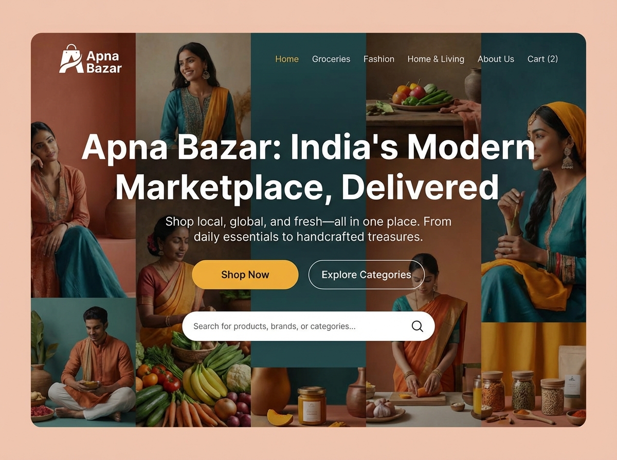 Build Your Own Apka Bazar with Grigora website preview